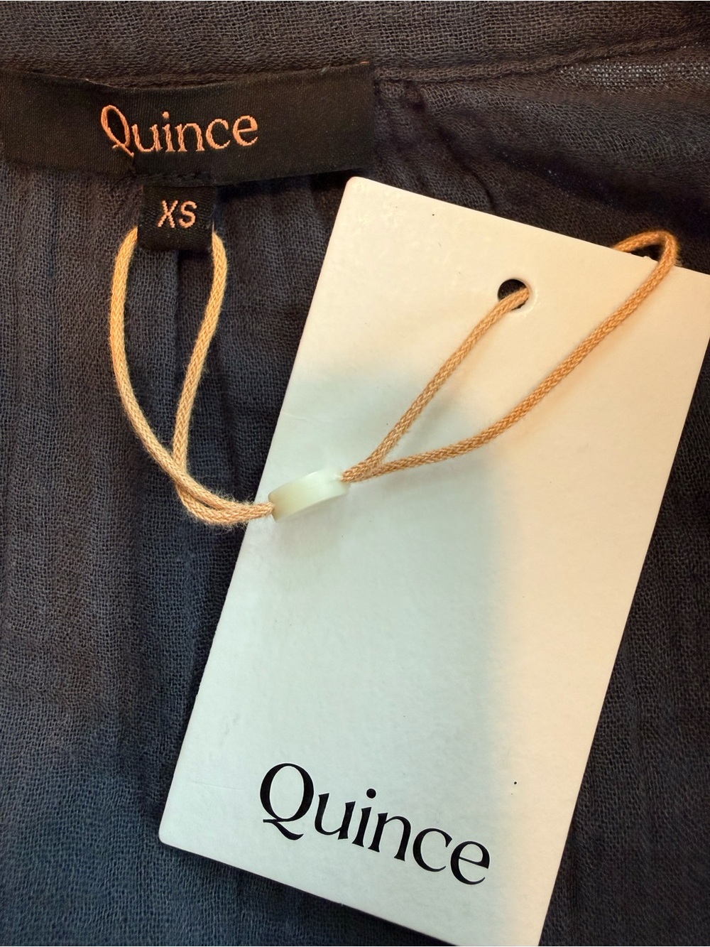 Quince Organic Cotton Gauze Tiered Mini Dress Indigo Blue XS NWT - Picture 3 of 7